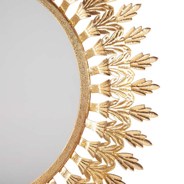 Runder Spiegel mit Blattmuster