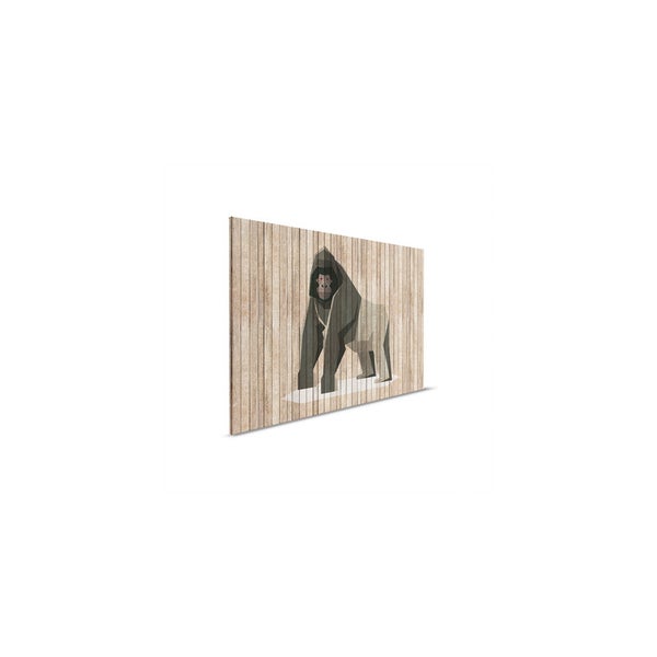 Wandbild mit Gorilla-Motiv auf Holz