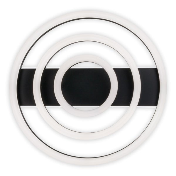 LED-CCT-Deckenleuchte CIRCULO aus schwarzem Metall und sandfarbenem Kunststoff Ø 60 cm