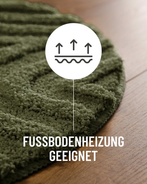 Strukturierter Teppich, geeignet für Fußbodenheizung.