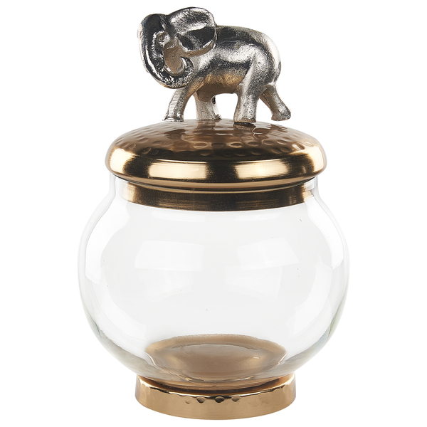 Dekorativer Behälter mit Nilpferdfigur als Deckel