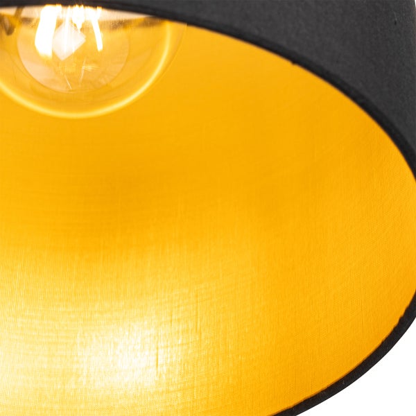 Deckenleuchte schwarz mit goldener Innenseite 5-flammig - Multidrum
