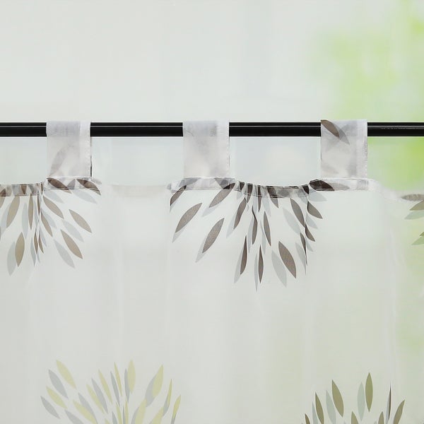 Gardine mit Schlaufenaufhängung und floralem Muster