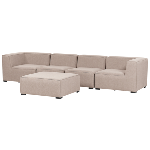 Gartensofa mit Ottomane 4-Sitzer AREZZO modular Beige