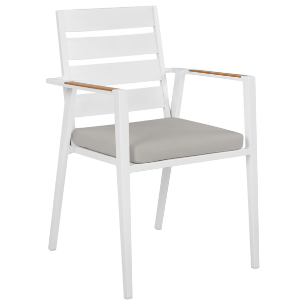 Set mit 6 Stühlen und Sitzkissen TAVIANO Metall Grau