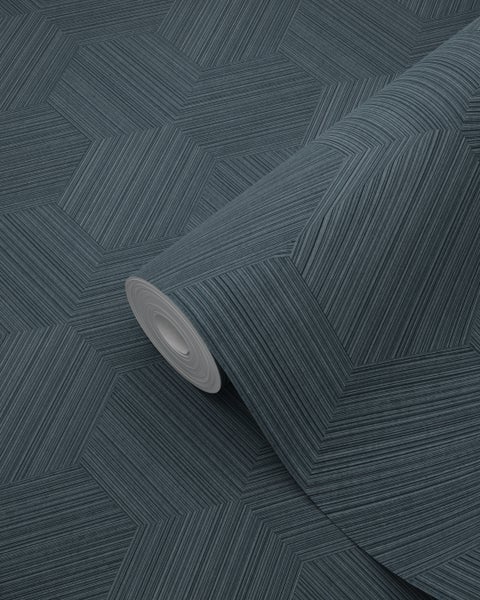 Origin Wallcoverings Tapete 3D-Muster Dunkelblau - 50 x 900 cm - 347998