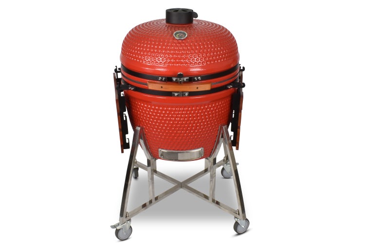 Kamado CL-26 Profi Keramik Grill Rot, Grilldurchmesser 66cm, Grillrostdurchmesser 57cm, BBQ Grillei Holzkohlegrill Grill Keramikgrill