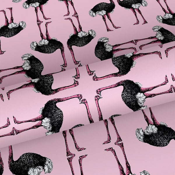 Walls4You Tapete Flamingos Babyrosa und Schwarz - 53 cm x 10 m - 640121