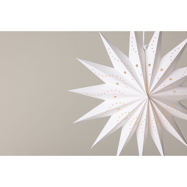 Lindvallen Weihnachtsstern mit Licht Papier Ø51 cm Pendelleuchte weiß. 51 X 16 X 51 cm