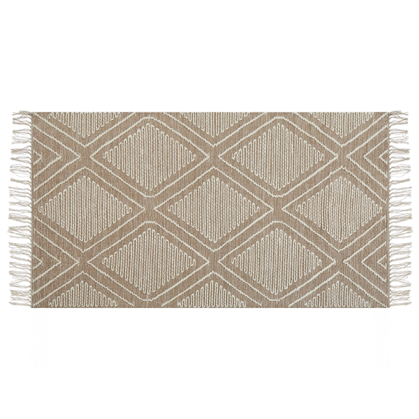 Teppich KACEM Beige 80 x 150 cm Baumwolle