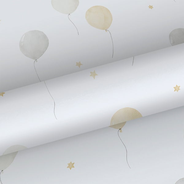 Sanders und Sanders Tapete Luftballon Beige, Grau und Weiß - 53 cm x 10.05 m - 640636