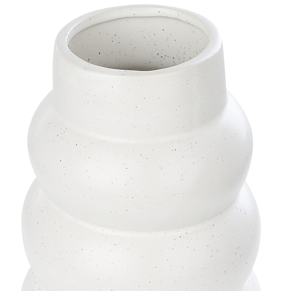 Blumenvase PIREAS Steinzeug 22 cm Weiß