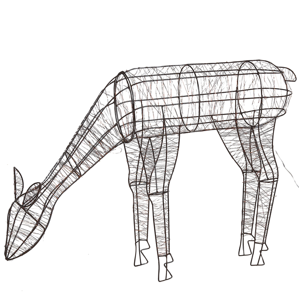 Dekoratives Reh aus Draht mit Beleuchtung für den Außenbereich