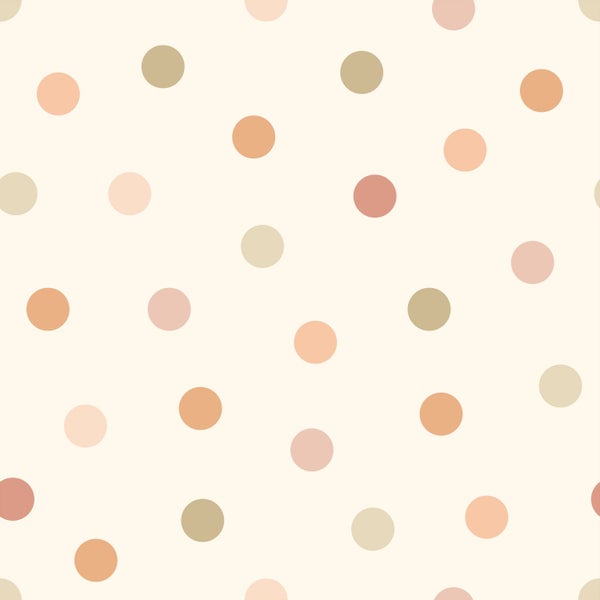 ESTAhome Tapete Punktmuster Beige und Mehrfarbig - 50 x 900 cm - 131626