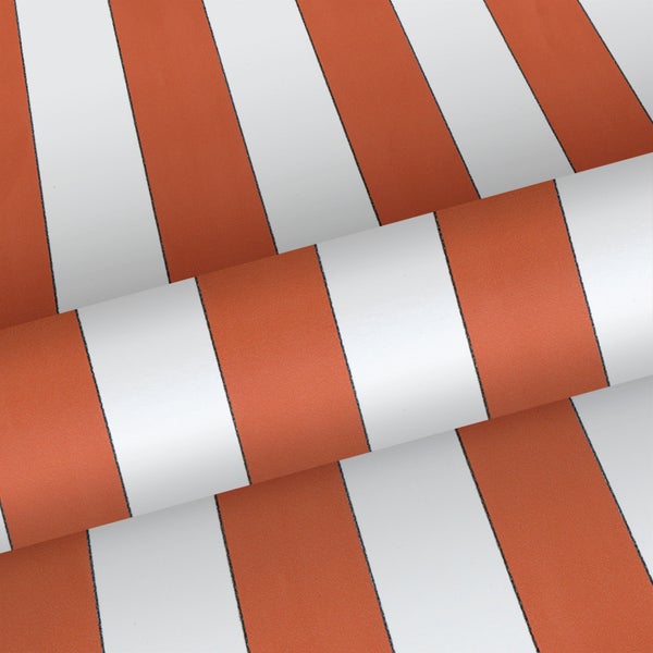 Sanders und Sanders Tapete Streifen Terrakotta und Weiß - 53 cm x 10.05 m - 640720