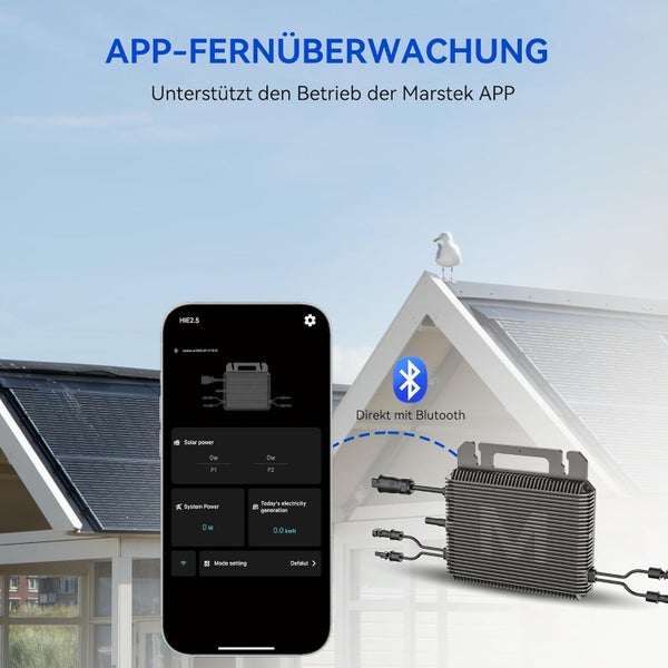 800W Marstek Micro - Inverter for Solar Modules: WiFi & Bluetooth Enabled, IP67 Waterproof, MPPT, App - Driven Plug & Play for Mini - PV