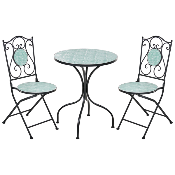 Gartentischgruppe mit zwei Stühlen für den Außenbereich