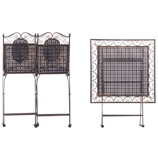 Bistro Set klappbar BORMIO Metall Schwarz