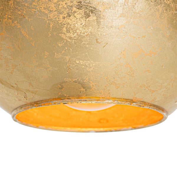 Design-Tischlampe schwarz mit goldenem Glas - Bert