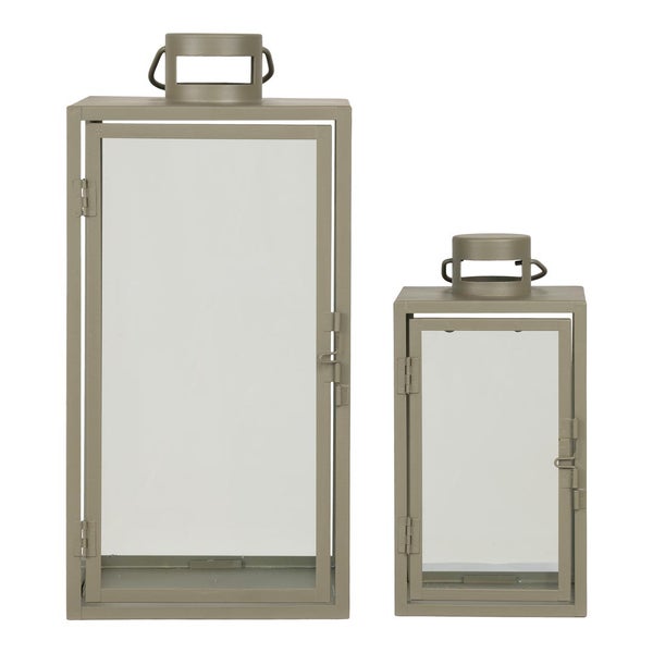 Corfu Lampe Laterne Satz von 2 grün. 20 X 20 X 40 cm