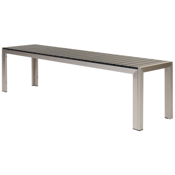 Gartenmöbel Set mit Bänken 6-Sitzer NARDO Schwarz / Silber