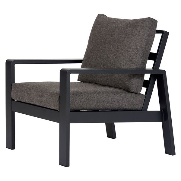 Lis Loungesessel mit Kissen schwarz, grau. 78 X 81 X 79 cm