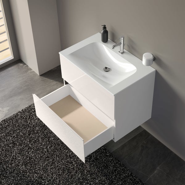 KEUCO Emma Badmöbel-Set 80 cm 2-teilig, mit Waschtisch und Unterbau