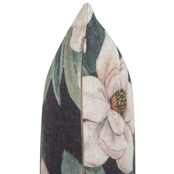 Dekokissen ZAHRIYE 45 x 45 cm Schwarz Blumenmuster
