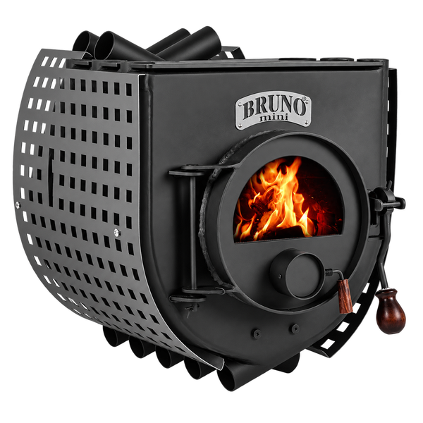 Bruno Mini Holzofen mit Sichtfenster und Konvektionsrohren für eine effiziente Wärmeverteilung