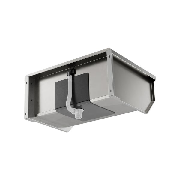 Edelstahlspüle mit Ablaufgarnitur von unten