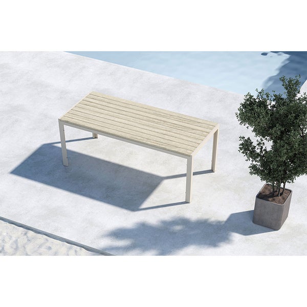 Mirko Gartentisch beige. 90 X 205 X 74 cm