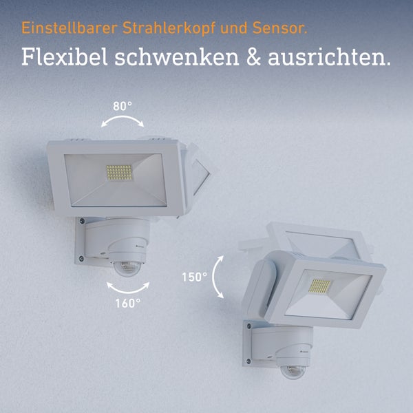 Steinel LED Strahler mit schwenkbarem Strahlerkopf und Bewegungsmelder für flexible Ausrichtung