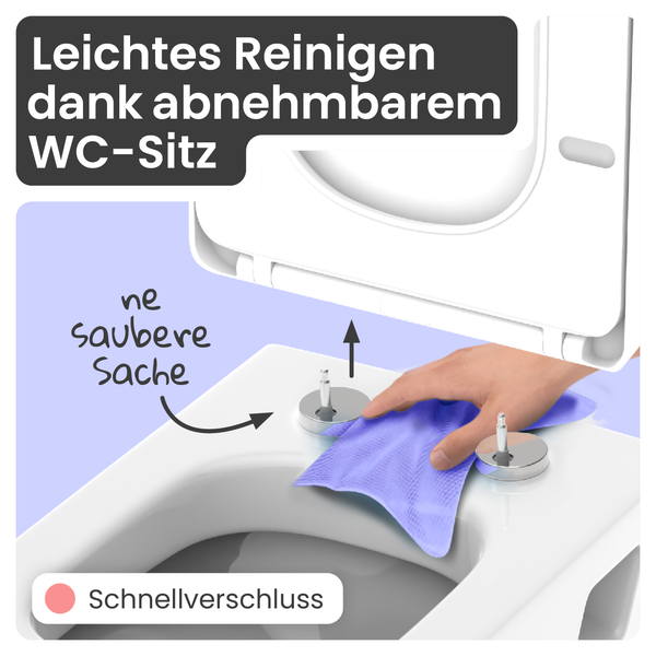 Einfache Reinigung durch abnehmbaren WC-Sitz