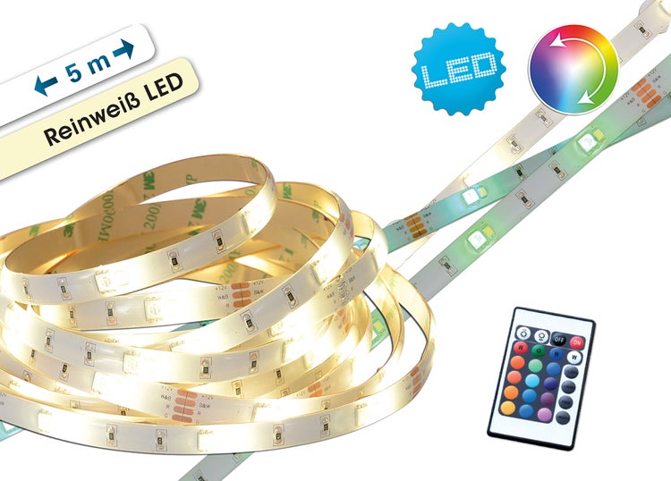 LED Stripe mit einer Länge von 5 Metern und Fernbedienung