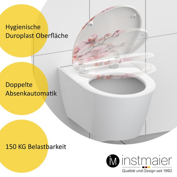 Nahaufnahme einer Toilette mit Schnellverschluss zur einfachen Reinigung
