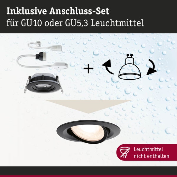 Einbaustrahler mit Anschluss-Set für GU10 oder GU5,3 Leuchtmittel, Leuchtmittel nicht enthalten