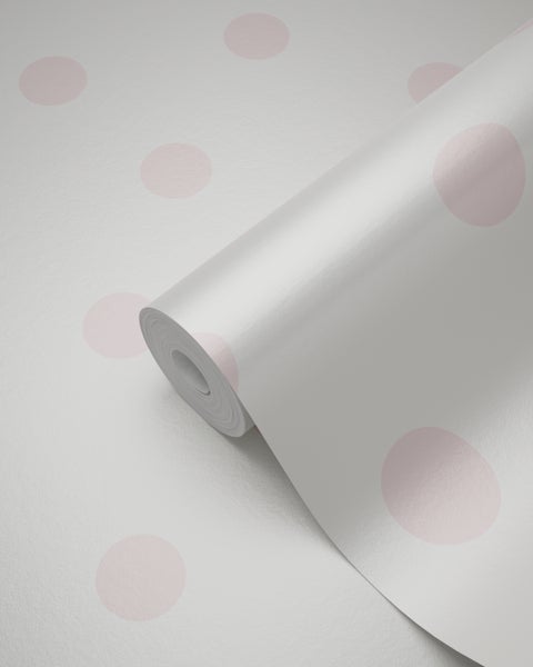 Origin Wallcoverings Tapete Punkte Weiß und Rosa - 53 cm x 10.05 m - 347701