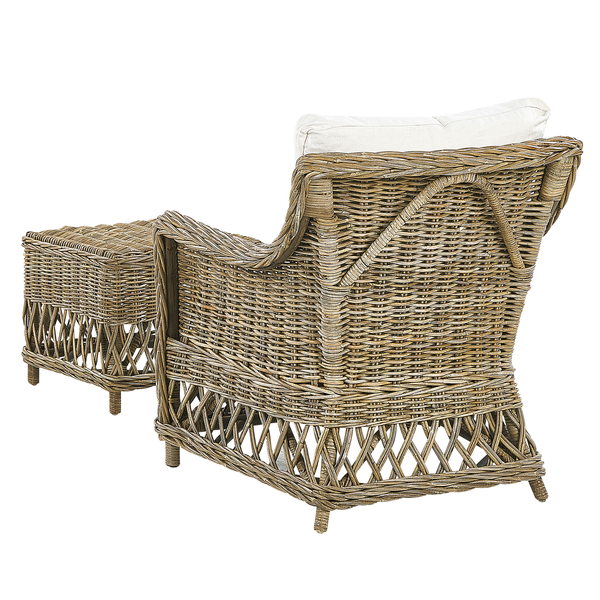 Gartensessel RIBOLLA mit Fußstütze Rattan Naturfarben