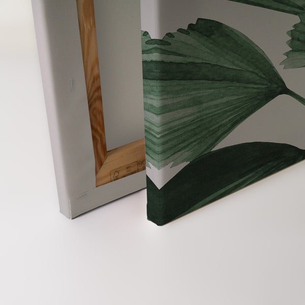 Wandbild auf Leinwand mit Blättermotiv auf Holzrahmen