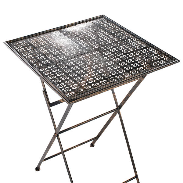 Garten Bartisch BORMIO 60 cm 60 cm Metall Schwarz