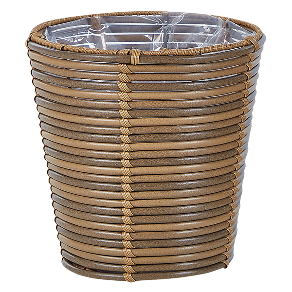 Set mit 2 Blumentöpfen SARTI Polyrattan 24/31 cm Braun