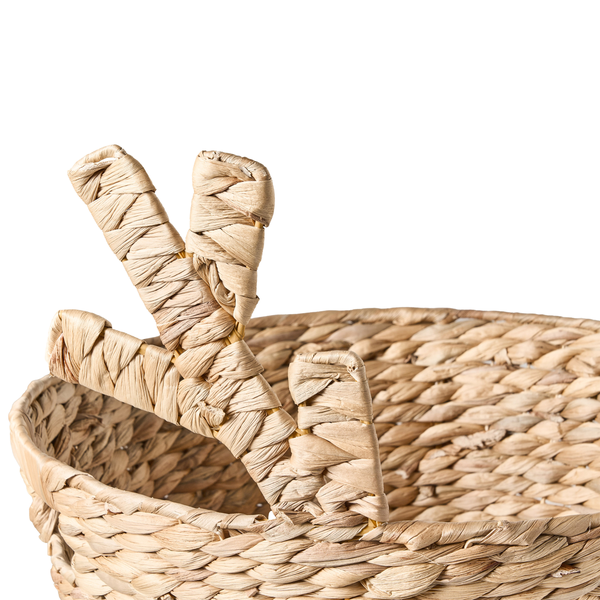 Korb aus Wasserhyazinthe mit Griffen