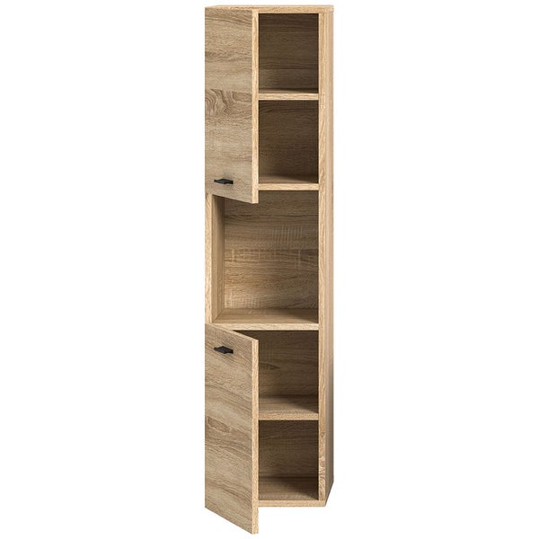 Boston Hochschrank Bad 2 Türen 1 Fach Eiche Dekor. 30 X 29 X 125 cm