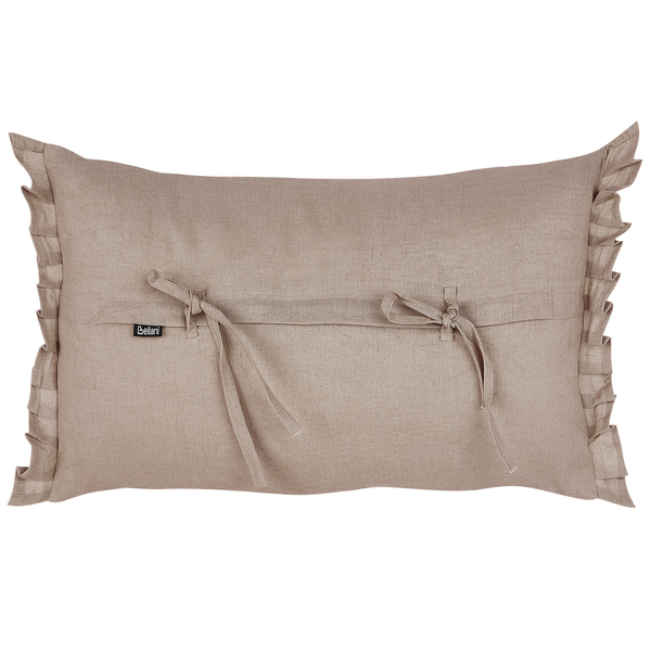 Dekokissen 2er Set SASSAFRAS Leinen 30 x 45 cm Hellbraun Ohne Muster