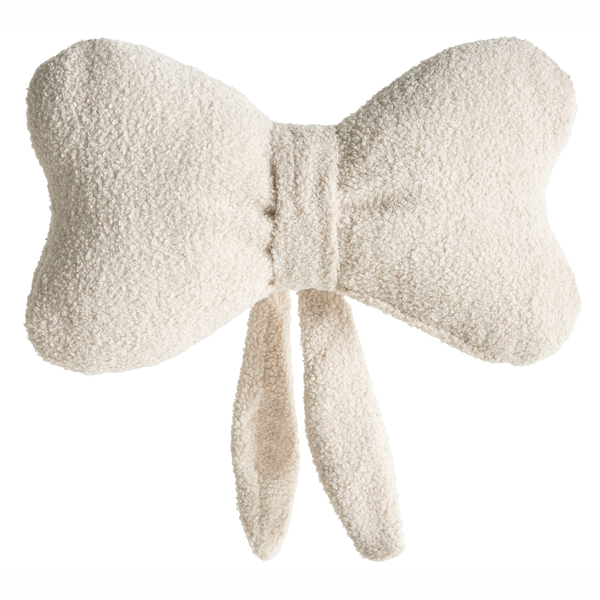 Dekokissen in Schleifenform aus Teddyplüsch