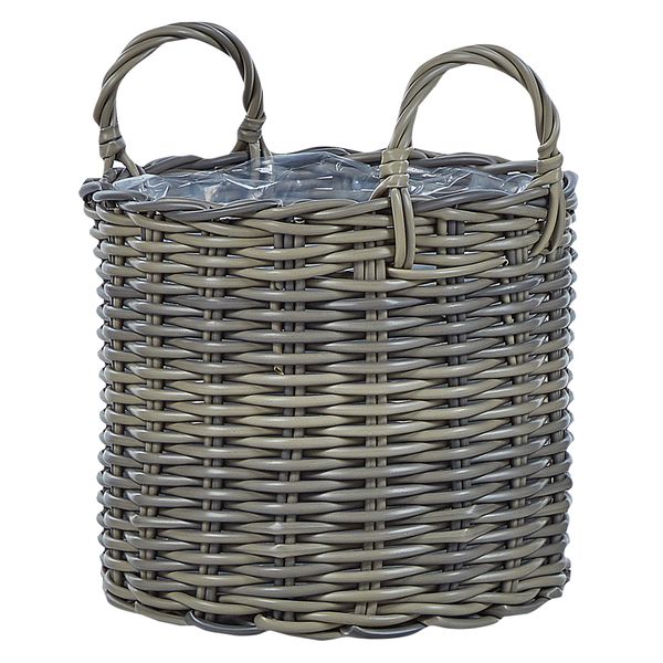 Geflochtener Pflanzkorb mit Griffen