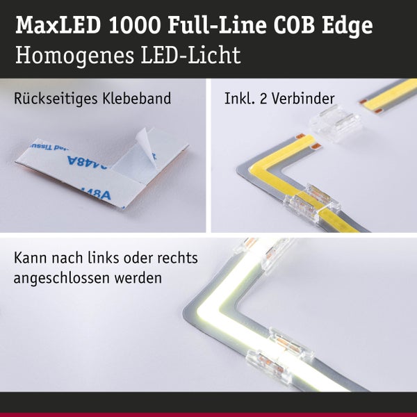 MaxLED 1000 Basis Set mit LED Streifen, Fernbedienung und Netzteil für tunable white und RGBW Lichtsteuerung zur flexiblen Beleuchtung.