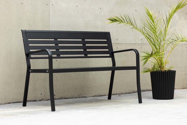 Elvas Gartenbank schwarz. 125 X 60 X 84 cm