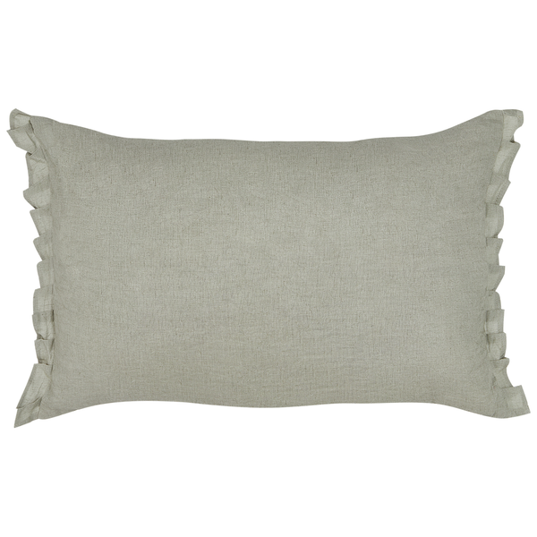 Dekokissen 2er Set SASSAFRAS Leinen 30 x 45 cm Hellgrau Ohne Muster