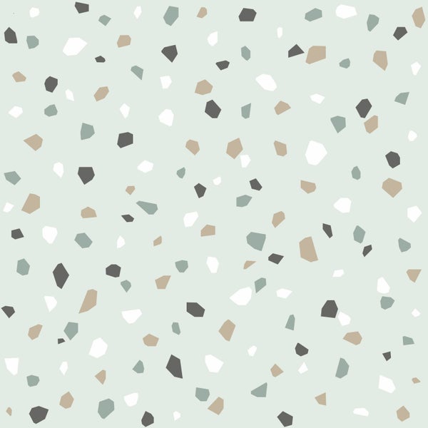 Walls4You Tapete Terrazzo-Motiv Mintgrün - 53 cm x 10.05 m - 935315